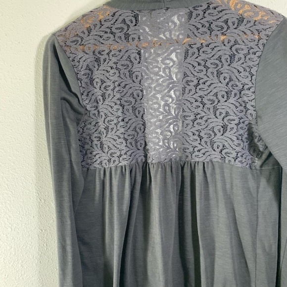 Style & Co Grey Cardigan Waterfall Open Front - Picture 2 of 8